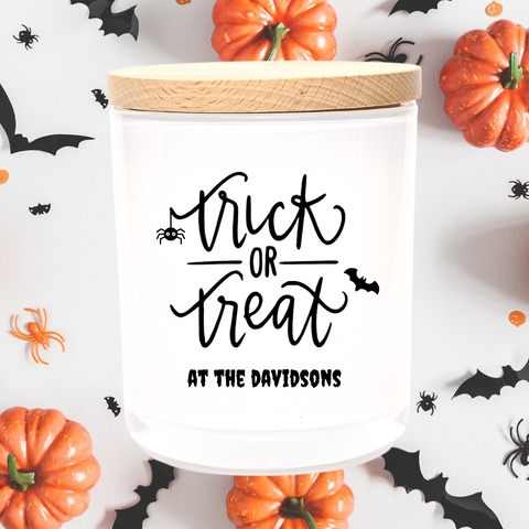 Halloween | Personalised | TRICK OR TREAT | Boxed Soy Candle