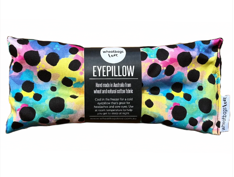 Wheatbags Love | EYE PILLOW | Soothing Lavender | Cheetah Rainbow