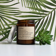 Design Your Own  | FATHER'S DAY | DICTIONARY | Personalised | Custom | Amber Glass | Soy Candle Jar