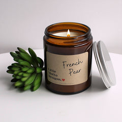 Artisan Soy Candle | FRENCH PEAR | Amber Glass Jar | 2 SIZES