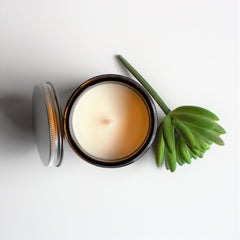 Artisan Soy Candle | CLEAN COTTON | Amber Glass Jar | 2 SIZES