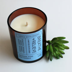 Artisan Soy Candle | BREATHE & RELIEVE | Amber Brights | Large Boxed Soy Candle