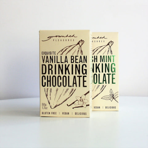Grounded Pleasures | Mini Drinking Chocolate | Vanilla Bean | French Mint | 50g