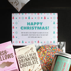 XMAS CHOCOLATE LOVER Custom Hamper | PERSONALISED | Soy Candle & Chocolate Gift Pack | BLACK | Christmas