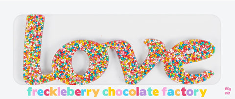Freckleberry Chocolate Word 'Love'