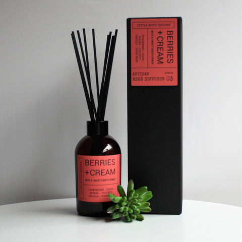Artisan Reed Diffuser | BERRIES & CREAM | Amber Brights | Room Fragrance