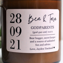 Amber Glass Jar | Custom Date Soy Candle | Personalised | Birthday | Anniversary | Wedding | Christening