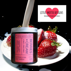Artisan Soy Candle | BERRIES & CREAM | Amber Glass Jar | Everyday Brights | Fragranced Candle